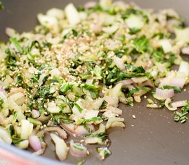 Korean Seasoned Vegetables and Noodles with Spicy Sauce