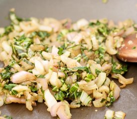 Korean Seasoned Vegetables and Noodles with Spicy Sauce