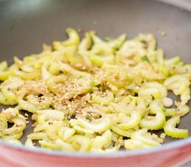 Korean Seasoned Vegetables and Noodles with Spicy Sauce