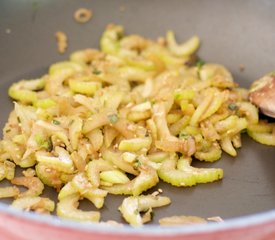 Korean Seasoned Vegetables and Noodles with Spicy Sauce