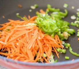 Korean Seasoned Vegetables and Noodles with Spicy Sauce