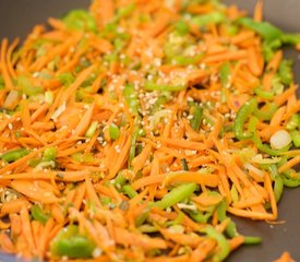 Korean Seasoned Vegetables and Noodles with Spicy Sauce