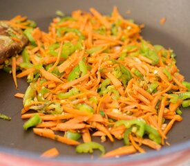 Korean Seasoned Vegetables and Noodles with Spicy Sauce