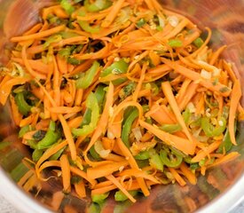 Korean Seasoned Vegetables and Noodles with Spicy Sauce