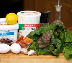 Mediterranean Chard, Feta and Olive Tart