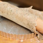Transfer to the prepared pan with your rolling pin or whatever way you prefer.