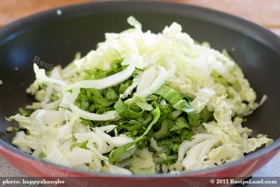 Add the bok choy and cabbage.