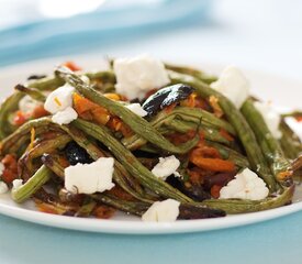 Mediterranean Roasted Green beans with Goat Cheese