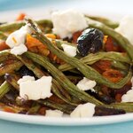A Mediterranean Roasted Green Beans with Goat Cheese Salad