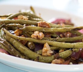 Balsamic Roasted Green Beans, Red Onion and Toasted Walnuts