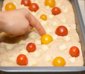 Roasted Pepper, Chili, Cherry Tomato and Mozzarella Focaccia