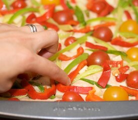 Roasted Pepper, Chili, Cherry Tomato and Mozzarella Focaccia