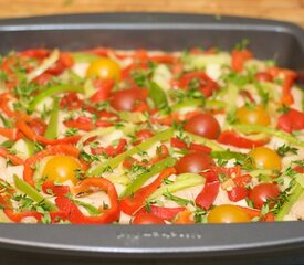 Roasted Pepper, Chili, Cherry Tomato and Mozzarella Focaccia