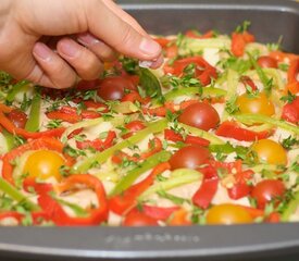 Roasted Pepper, Chili, Cherry Tomato and Mozzarella Focaccia