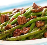 Skillet Green Beans with Toasted Butter-Maple Pecans