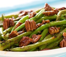 Skillet Green Beans with Toasted Butter-Maple Pecans