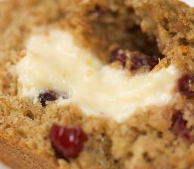 Cream Cheese Stuffed Honey Lemon Cranberry Muffins