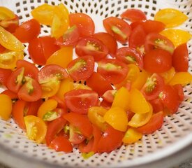 Quinoa, Toasted Corn and Cherry Tomato Salad with Toasted Walnuts and Feta