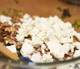 Quinoa, Toasted Corn and Cherry Tomato Salad with Toasted Walnuts and Feta