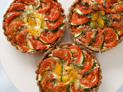 Cheesy Tomato and Zucchini Mini Tarts