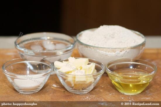 First get together the crust ingredients.