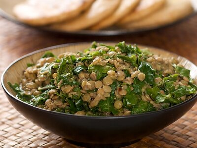 Curry Lentils and Kale