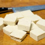 Pat dry tofu with one or two clean kitchen paper towel.