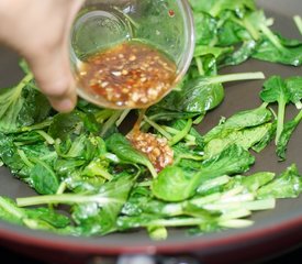 Stir-fry Tatsoi, Crusty Tofu with Asian Sweet-Sour Sauce