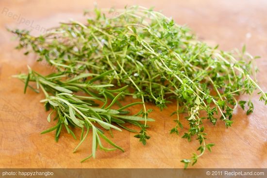 Prepare the fresh herbs first.
