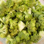Cut the broccoli into bite size, add into a large bowl.