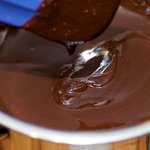 Stir until butter and chocolate are melted, and the mixture becomes smooth. 