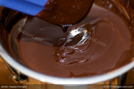 Stir until butter and chocolate are melted, and the mixture becomes smooth. 