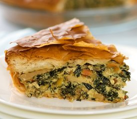 Chard, Kale and Cheddar Phyllo Pie