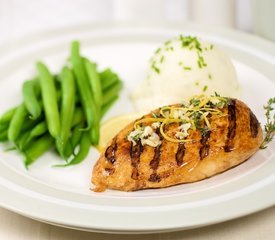 Grilled Lemon Pepper Chicken Breasts with Thyme Gremolata