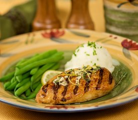 Grilled Lemon Pepper Chicken Breasts with Thyme Gremolata