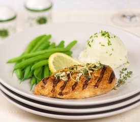 Grilled Lemon Pepper Chicken Breasts with Thyme Gremolata