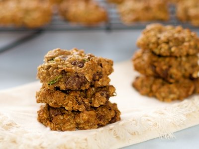 Oatmeal Zucchini Chocolate Chip and Walnut Cookies