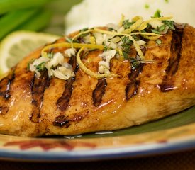 Grilled Lemon Pepper Chicken Breasts with Thyme Gremolata