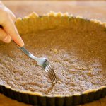 Press firmly into bottom and all the way up the sides to form a crust. 