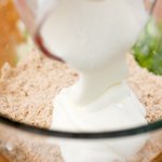Pour in the yogurt.