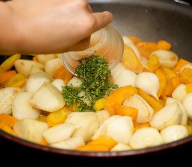 Lemony Glazed Turnips and Carrots