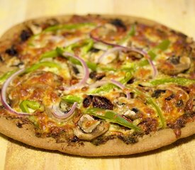 Oven-Dried Heirloom Tomato, Basil Pesto and Mozzarella Pizza