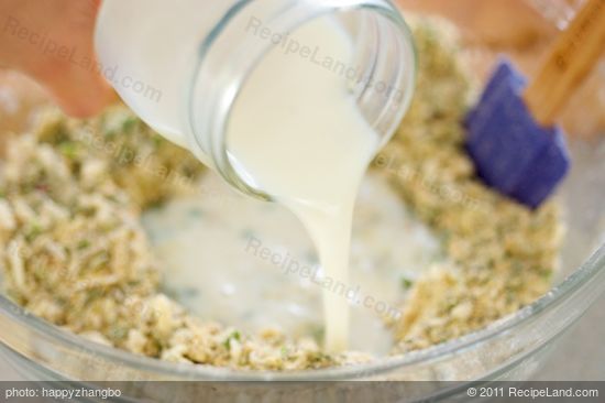 Pour the buttermilk (shake it well before pouring) in, and stir until all the ingredients are well combined. 
