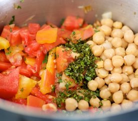 Chickpea, Kale and Tomato Soup with Cilantro