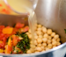 Chickpea, Kale and Tomato Soup with Cilantro