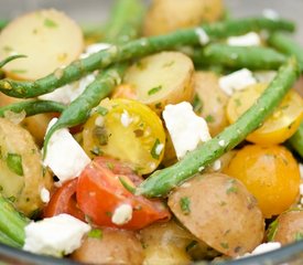 New Potato and Green Bean Salad with Grape Tomatoes and Feta 