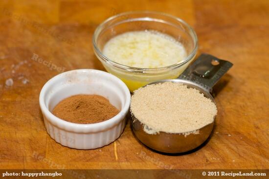 Once it's close to the end of rising, get the filling ingredients and melted butter ready.