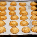 Bake about 10 minutes longer until the cookies become golden-brown at the edges, let cool on the baking sheet for a few minutes, 