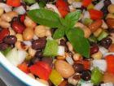 Favourite Three Bean Salad with Bacon