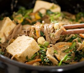 Asian Miso-Sesame Soba Stew with Tatsoi 